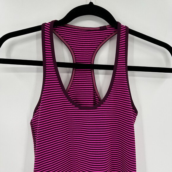 LULULEMON Pink Purple Striped Racerback Workout Athletic Tank Top Size XS - Picture 3 of 4